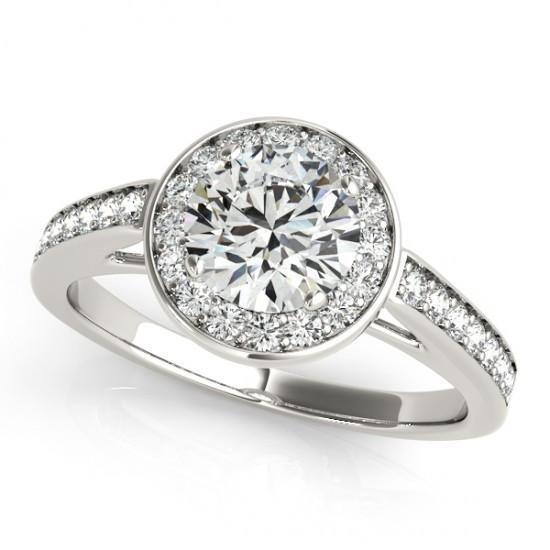 Anello di fidanzamento con diamante rotondo. oro bianco 1.50 carati 14K - harrychadent.it