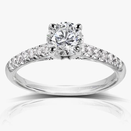 Anello di fidanzamento con diamante scintillante da 2 carati in oro bianco 14K - harrychadent.it