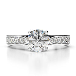 Anello di fidanzamento con diamante scintillante da 3 carati in oro bianco 14 carati