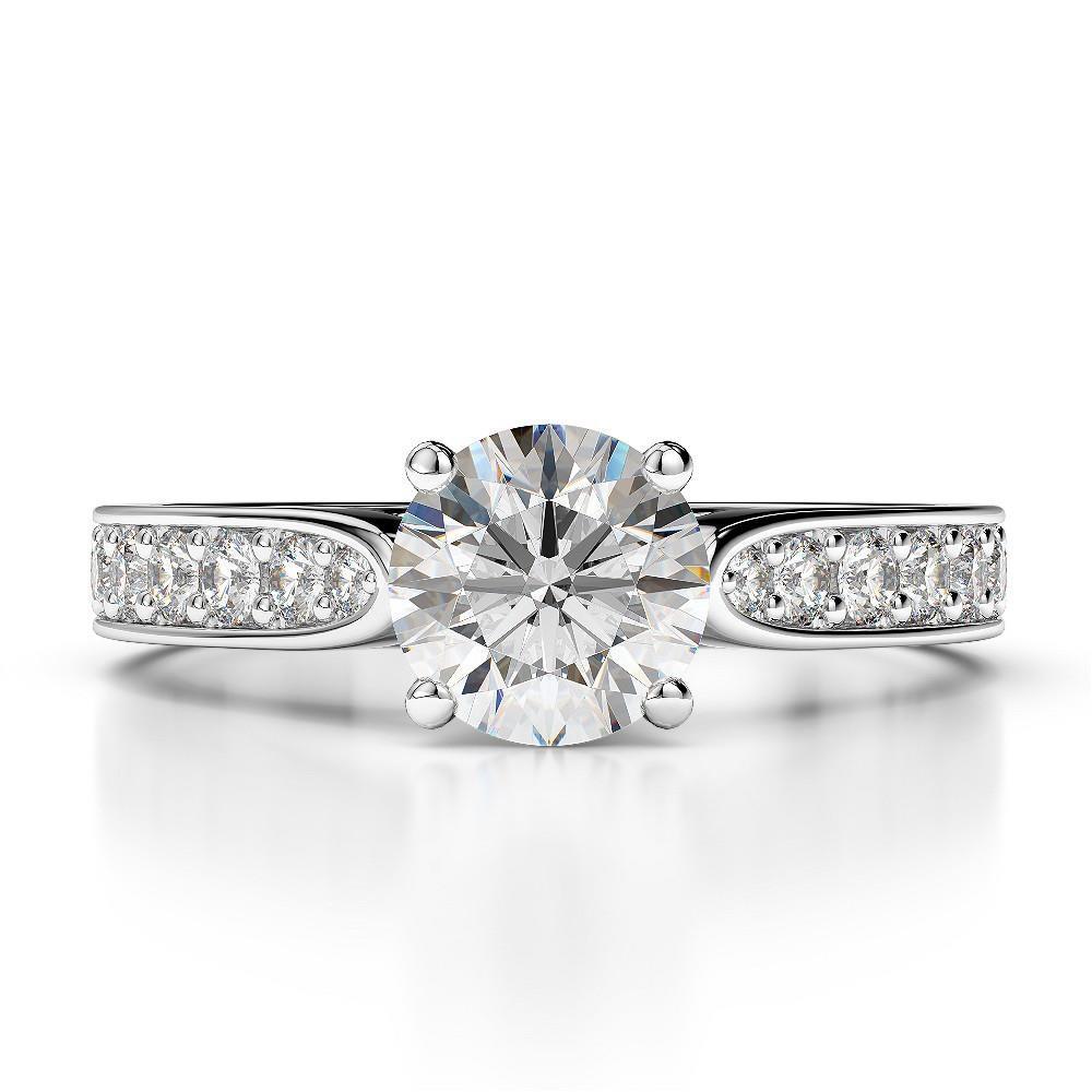 Anello di fidanzamento con diamante scintillante da 3 carati in oro bianco 14 carati - harrychadent.it