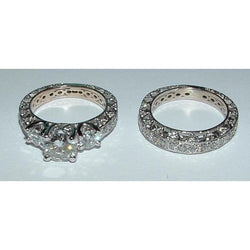 Anello di fidanzamento con diamante scintillante da 3.51 carati in oro bianco