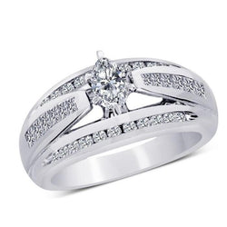 Anello di fidanzamento con diamante scintillante gioielli 2 carati oro bianco 14k