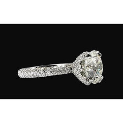 Anello di fidanzamento con diamante scintillante in oro bianco da 4.51 ct