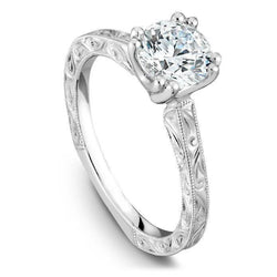 Anello di fidanzamento con diamante scintillante taglio rotondo da 1 carato in oro 14 carati