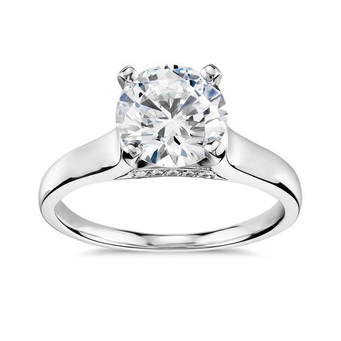 Anello di fidanzamento con diamante scintillante taglio rotondo da 3,50 ct in oro 14K - harrychadent.it