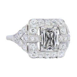 Anello di fidanzamento con diamante smeraldo Halo 7 carati gioielli in oro da donna