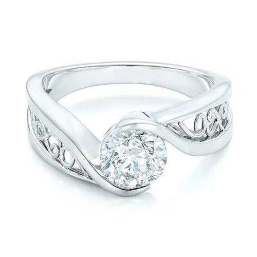 Anello di fidanzamento con diamante solitario a forma rotonda da 2 carati - harrychadent.it