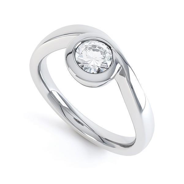Anello di fidanzamento con diamante solitario a taglio rotondo da 1.10 ct con castone solitario - harrychadent.it