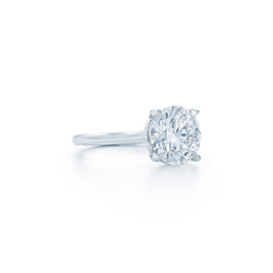 Anello di fidanzamento con diamante solitario a taglio rotondo da 3 carati in oro bianco 14K