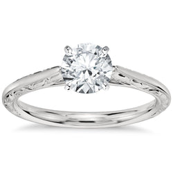 Anello di fidanzamento con diamante solitario a taglio rotondo grande da 1,5 carati