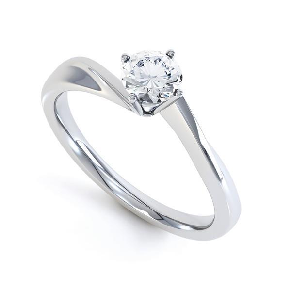 Anello di fidanzamento con diamante solitario da 1 carato 14K Oro bianco - harrychadent.it