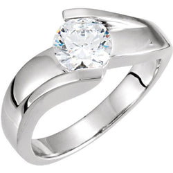 Anello di fidanzamento con diamante solitario da 1 carato in oro bianco 14K