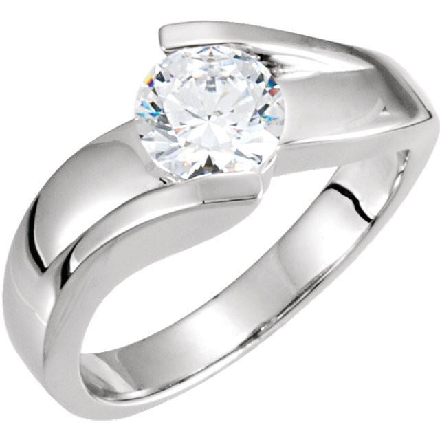 Anello di fidanzamento con diamante solitario da 1 carato in oro bianco 14K - harrychadent.it