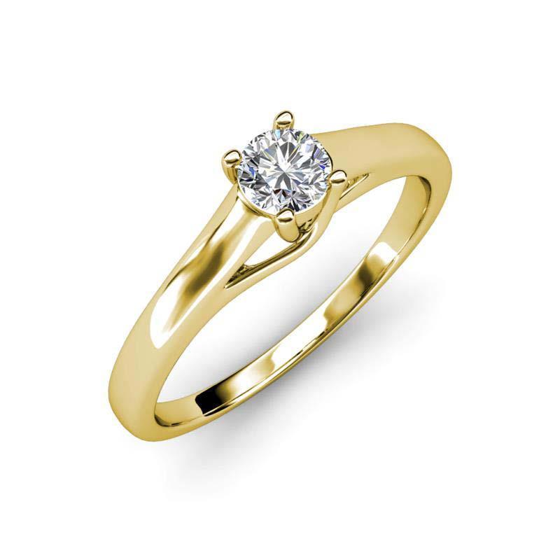 Anello di fidanzamento con diamante solitario da 1,25 carati in oro giallo 14K - harrychadent.it