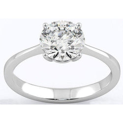 Anello di fidanzamento con diamante solitario da 2,75 ct a 4 punte in oro bianco 14K