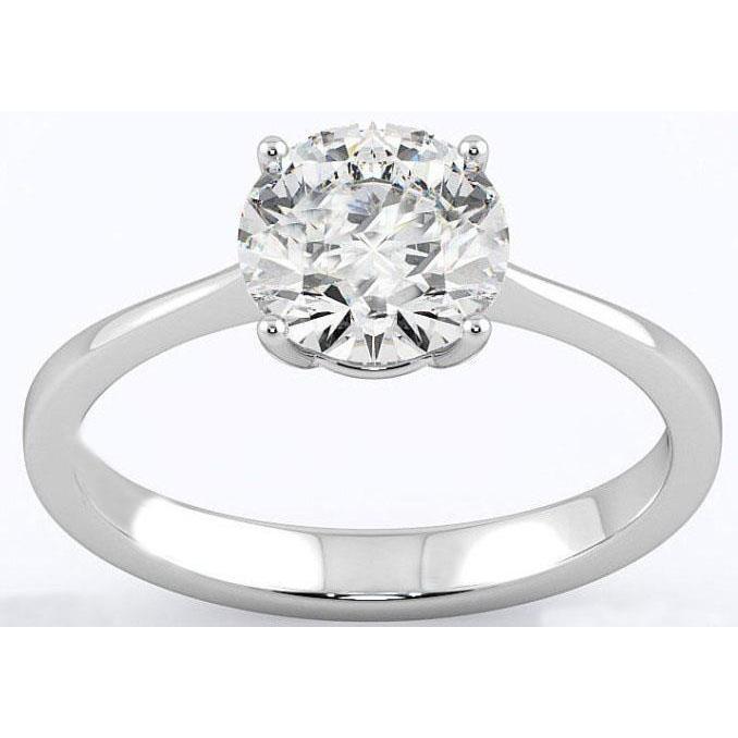 Anello di fidanzamento con diamante solitario da 2,75 ct a 4 punte in oro bianco 14 carati