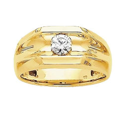 Anello di fidanzamento con diamante solitario da uomo 0.50 carati in oro giallo 14K