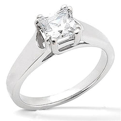 Anello di fidanzamento con diamante solitario in oro bianco 14 carati 0.75 carati