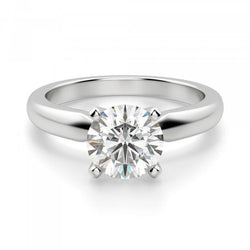 Anello di fidanzamento con diamante solitario rotondo da 1 carato in oro bianco 14K