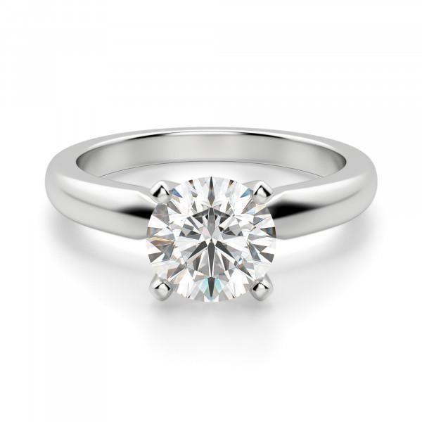 Anello di fidanzamento con diamante solitario rotondo da 1 carato in oro bianco 14K - harrychadent.it
