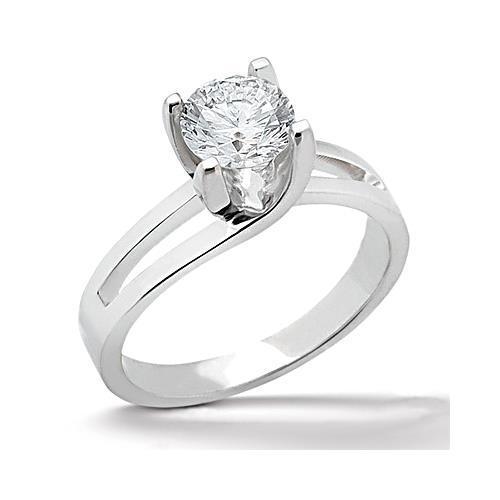 Anello di fidanzamento con diamante solitario scintillante da 0.75 carati Oro bianco 14K - harrychadent.it