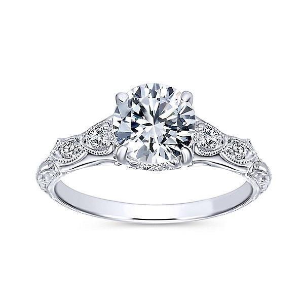 Anello di fidanzamento con diamante stile vintage 1.15 carati oro bianco 14 carati - harrychadent.it
