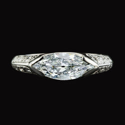Anello di fidanzamento con diamante taglio antico marquise V Prong Set 5,75 carati