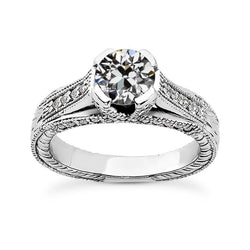 Anello di fidanzamento con diamante taglio antico stile antico 3,25 carati