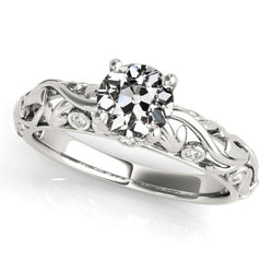 Anello di fidanzamento con diamante taglio antico stile vintage 2,50 carati