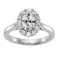 Anello di fidanzamento con diamante taglio ovale Halo, 3,50 carati, gioielli da donna