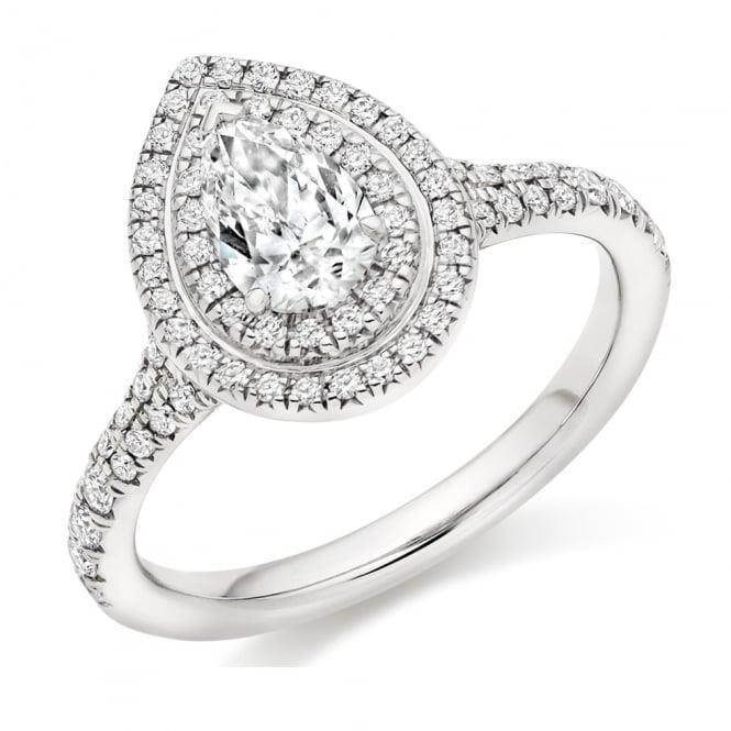 Anello di fidanzamento con diamante taglio pera Halo 1.78 carati oro bianco 14K - harrychadent.it