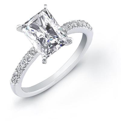 Anello di fidanzamento con diamante taglio radiante 2.50 carati Oro bianco 14K - harrychadent.it