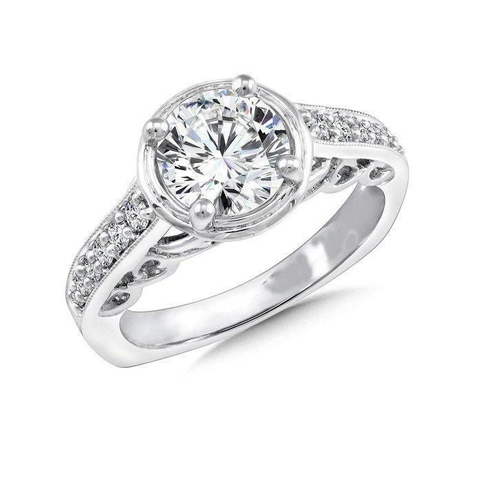 Anello di fidanzamento con diamante taglio rotondo scintillante in oro bianco da 3.50 carati - harrychadent.it