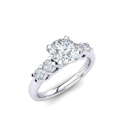 Anello di fidanzamento con diamante taglio rotondo. 2.85 carati. in oro bianco 14K - harrychadent.it