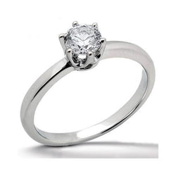 Anello di fidanzamento con diamante tondo 1 carato Oro bianco 14K
