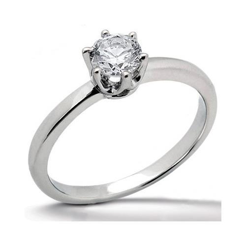 Anello di fidanzamento con diamante tondo 1 carato Oro bianco 14K - harrychadent.it