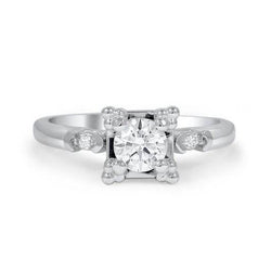 Anello di fidanzamento con diamante tondo da 1,85 carati incastonato in oro bianco