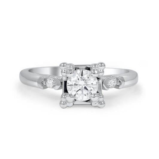Anello di fidanzamento con diamante tondo da 1,85 carati incastonato in oro bianco - harrychadent.it