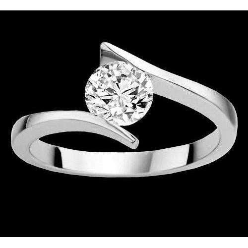 Anello di fidanzamento in oro bianco con diamante solitario stile tensione 2.01 carati - harrychadent.it