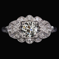 Anello di fidanzamento con diamante tondo taglio antico stile antico 6,25 carati Milgrain