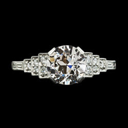 Anello di fidanzamento con diamante vecchio minatore 14k gioielli in oro bianco 3,50 carati