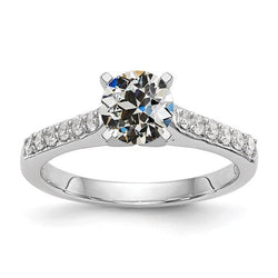Anello di fidanzamento con diamante vecchio minatore, set di gioielli a 4 punte, oro 2,75 carati