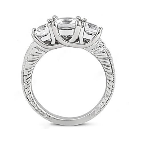 Anello di fidanzamento con diamanti Vintage Style 2.12 Ct. Oro bianco 14K - harrychadent.it