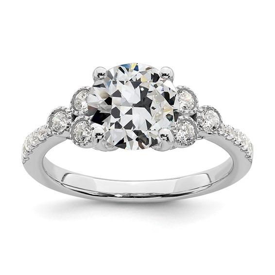 Anello di fidanzamento con diamanti a taglio antico, castone a griffe, 3,50 carati, gioielli in oro - harrychadent.it