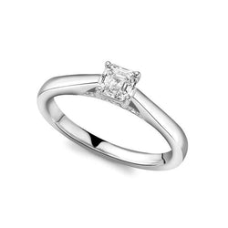 Anello di fidanzamento con diamanti a taglio rotondo e Asscher da 1,35 ct