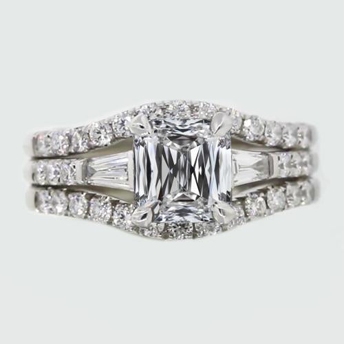Anello di fidanzamento con diamanti baguette e principessa incastonato in oro 4,75 carati 14K - harrychadent.it