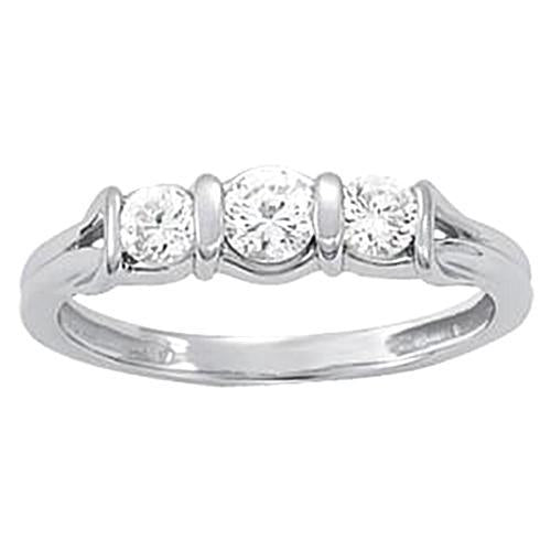 Anello di fidanzamento con diamanti da 0,60 carati, tre pietre in oro bianco 14K - harrychadent.it