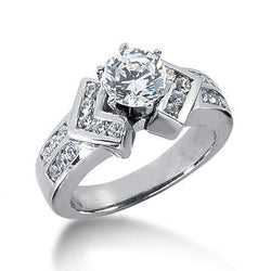 Anello di fidanzamento con diamanti da 1,51 carati, oro bianco 14K