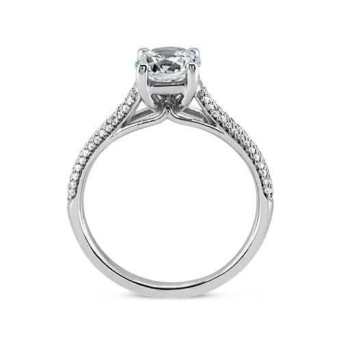 Anello di fidanzamento con diamanti da 2.25 carati con accenti in oro bianco 14K - harrychadent.it