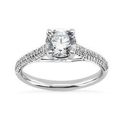 Anello di fidanzamento con diamanti da 2.25 carati con accenti in oro bianco 14K